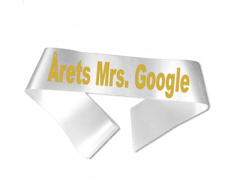 Årets Mrs Google - Metallic guld tryk - Ordensbånd