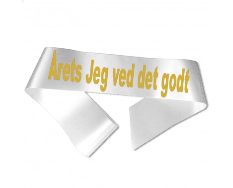 Årets Jeg ved det godt - Metallic guld tryk - Ordensbånd