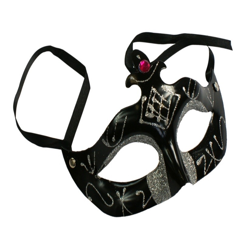 Dekorativ maske sort med glimmer. Giver et intenst look til dit outfit
