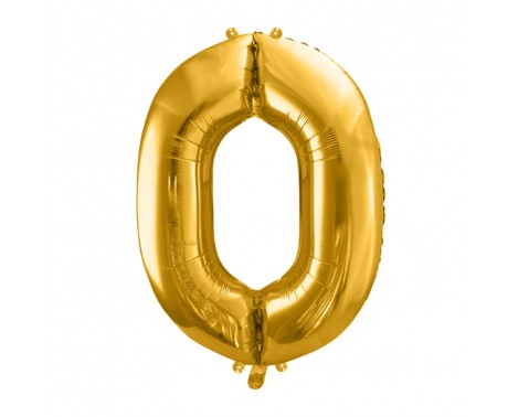 Guld 0 tal ballon - ca 35 cm