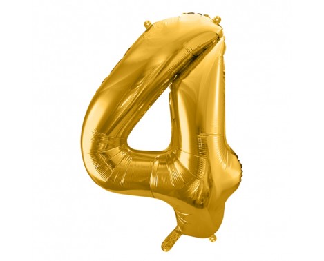 Guld 4 tal ballon - ca 35 cm