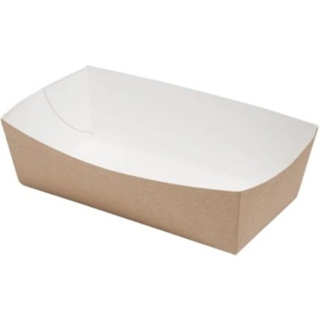 100 stk. Pommes frites bakke 14x8x5,5 cm -  520 ml - BIO