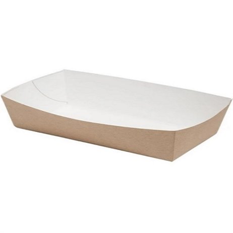 100 stk. Pommes frites bakke 15x8,5x3,5 cm -  400 ml - BIO